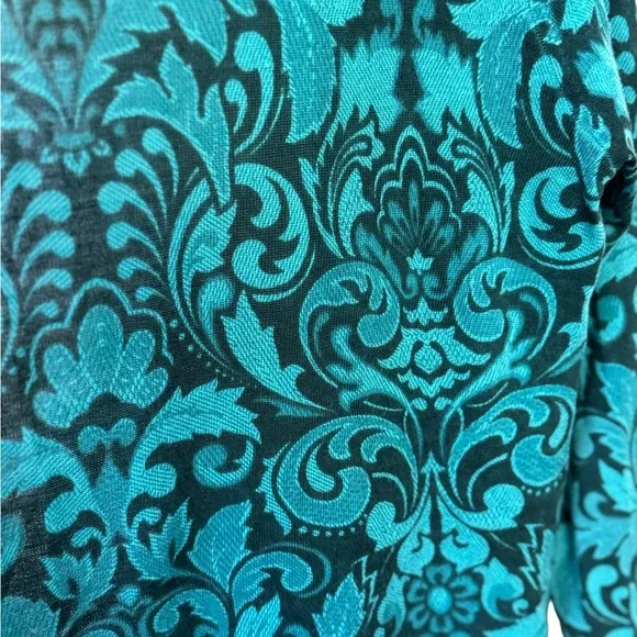 Talbots 100% merino wool green knit open cardigan medium petite - Picture 4 of 6